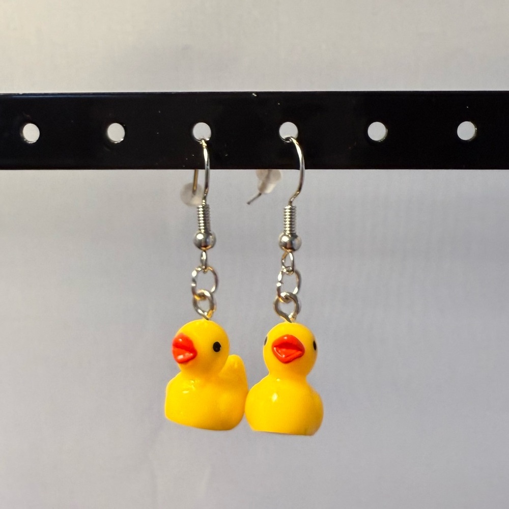 Yellow Duck Earrings for Kids